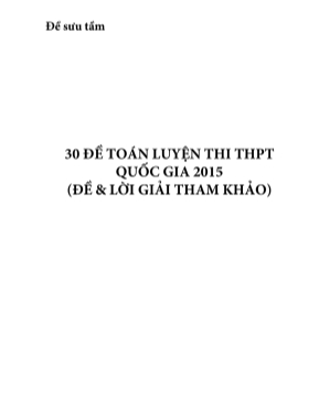 30 Đề luyện thi THPT Quốc gia môn Toán năm 2015 (Có đáp án)
